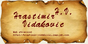 Hrastimir Vidaković vizit kartica